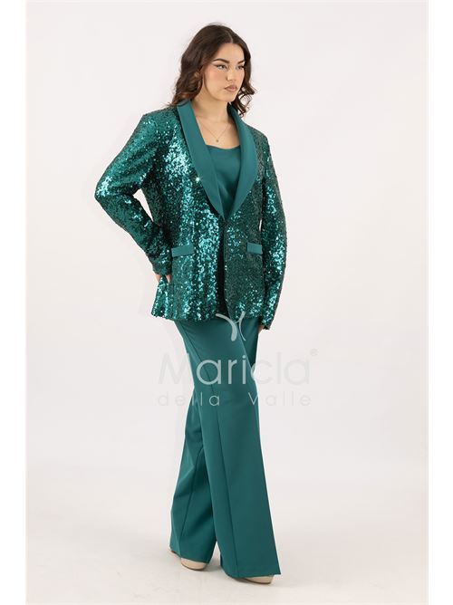 Completo in paiette tailleur  3 pezzi MARICLA ELEGANCE | JC35273VERDE
